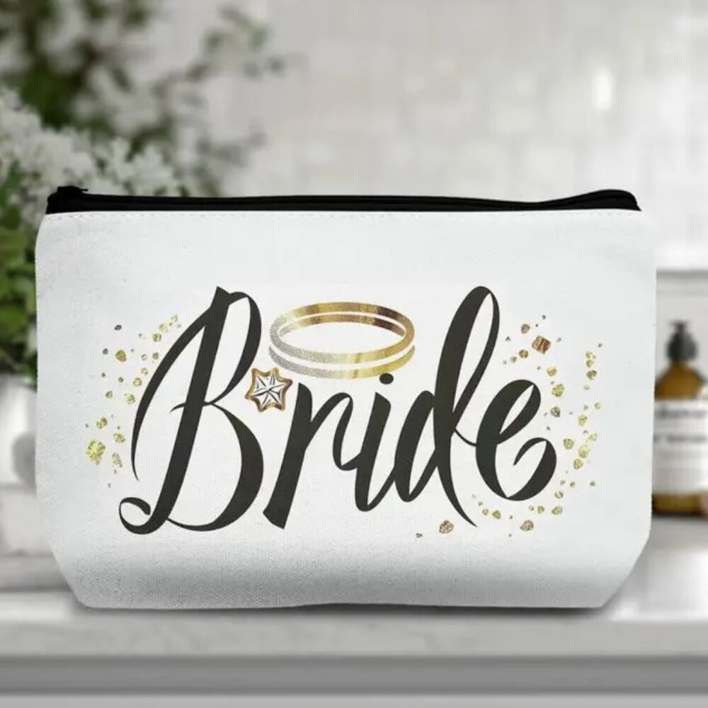 Cosmetic Bag Makeup Bride Wedding Bachelorette Pouch Travel Storage Party Gift
